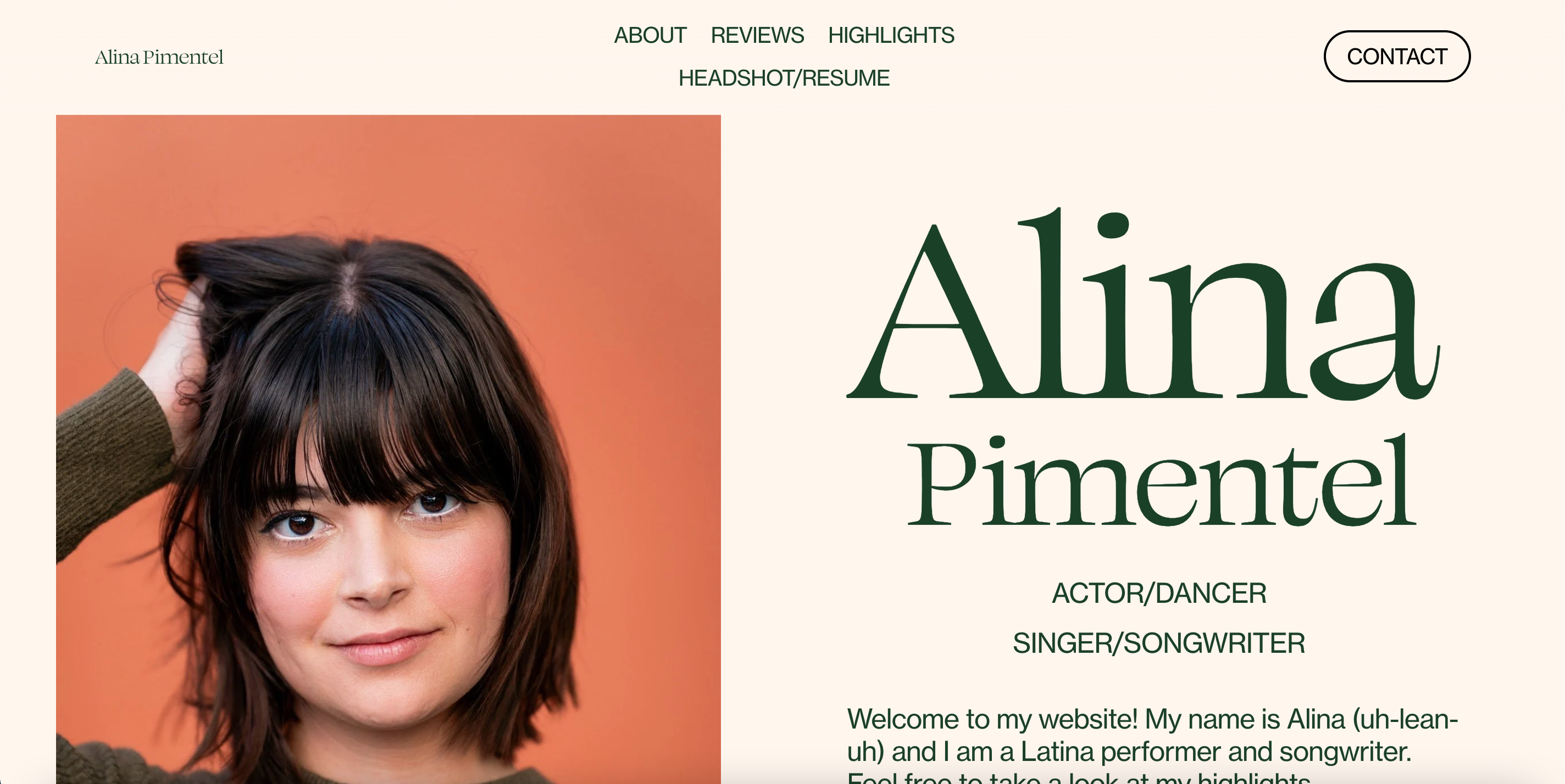 Alina Pimentel Portfolio Website